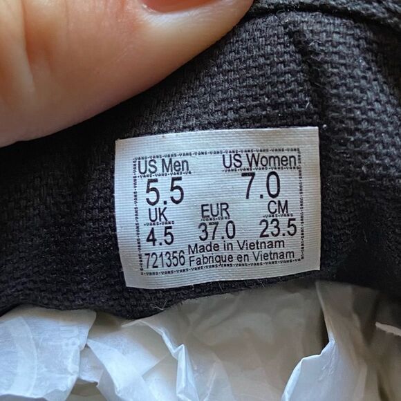 Vans Old Skool Velcro Suede Canvas Black Zebra Sneakers Size 7 - Picture 7 of 8